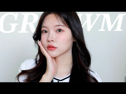 GRWM) 夏にぴったり🌻🐬崩れない！好きなカラーだけ詰め込んだ目力1.5倍メイク🤍【韓国コスメ】