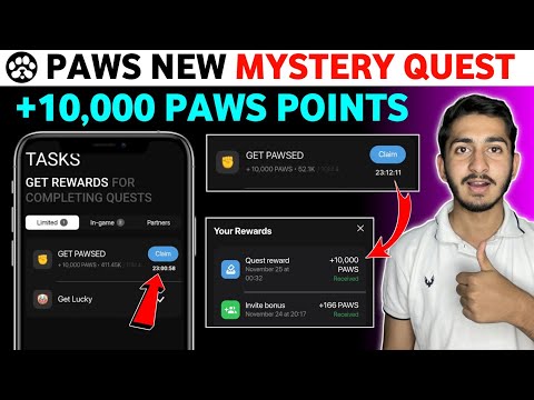 paws mystery quest today | paws mystery quest | get pawseed mystery quest | paws airdrop new task