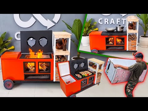 Recycle Old Fridges to an Incredible Stove, Multi-functions & Double Usages