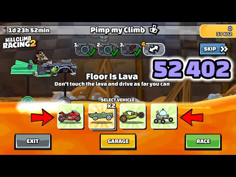 Hill Climb Racing 2 - 52402 points in PIMP MY CLIMB Team Event - GamePlay