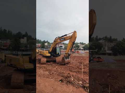 Huge Sany Excavator scraping dirt