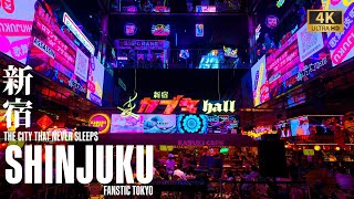 Tokyo Shinjuku 4K Night Walk : The City That Never Sleeps