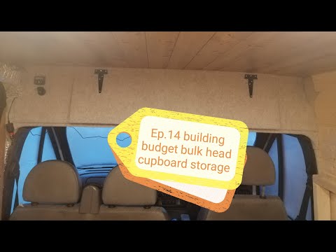 build a great budget bulk head storage cupboard in our camper van conversion #vanlife #diy #camper