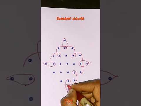 7×1dots simple super kolam design||kutty kolam||dharas house||#shorts