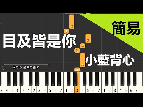 目及皆是你 小藍背心  鋼琴教學 簡易單手版/雙手版