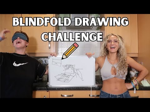 BLINDFOLD DRAWING CHALLENGE! Bluenbroke & Millie Mclay | Lesbian Tik Tok Couple