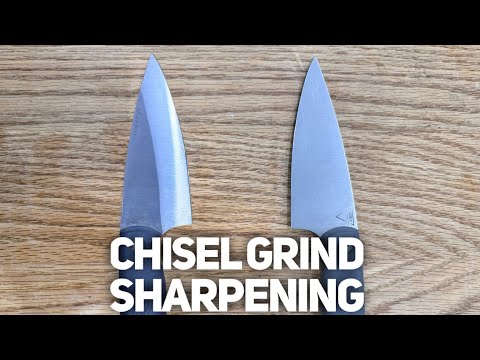 How to Sharpen a Chisel Grind (Freehand Kitchen Knife)