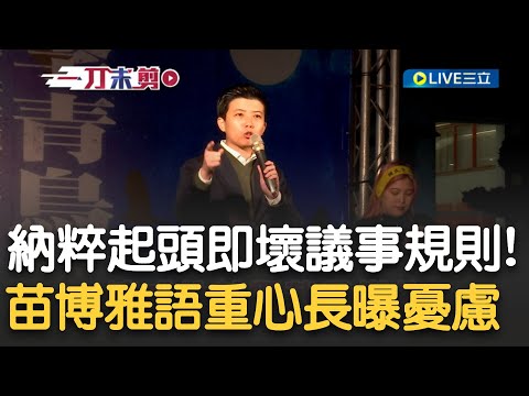 阿苗真的很擔心國會未來！冬季青鳥集結！ 苗博雅現身站台發表演講！ 「議事不公正曾導致了納粹的崛起」！　喊：不讓藍白掌權的立法院肆意剝奪人民權利！｜【新台灣加油】20241219｜三立新聞台