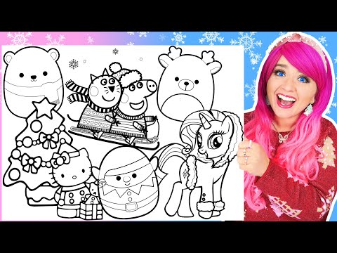 Coloring Squishmallows, Hello Kitty, My Little Pony & Peppa Pig Cute Christmas Coloring Pages