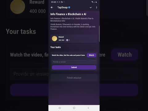 Info Finance x Blockchain x Al | TapSwap Code