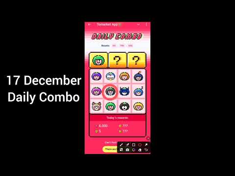 Tomarket combo today | tomato combo today | tomato daily combo 17 December | Tomarket airdrop