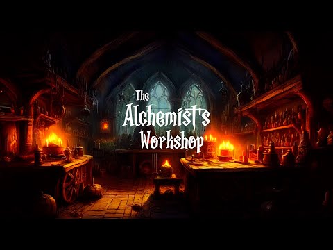 🔥 The Alchemist's Workshop 🔥 8 Hrs of Ambient Rain and Fire Crackling Sounds for Relaxation