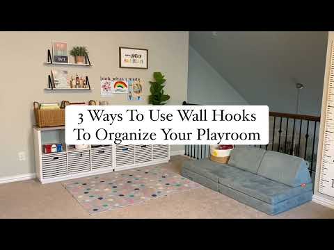 3 Ways To Use Wall Hooks To Organize Your Playroom