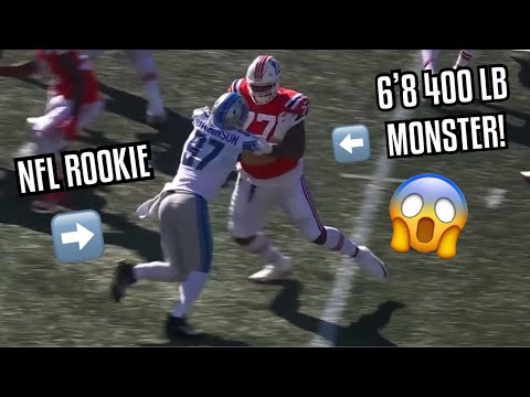 NFL Rookie Vs 400 lb ‘GIANT’ 😳 Aidan Hutchinson Vs Trent Brown (OL vs DL)  Lions Vs Patriots 2022