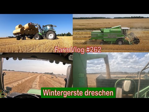 Farmvlog #262: Abschluss Wintergerste |  Strohbergung