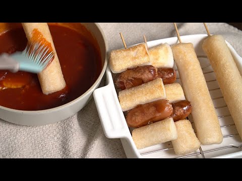 How to make really delicious rice cake skewers: These days, rice cake: rice cake skewers sauce: