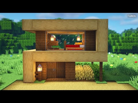 ⚒️ Minecraft : How To Build a Small Survival Wooden Modern House