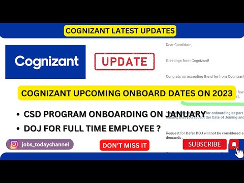 COGNIZANT ONBOARD UPDATE | JANUARY | GENC | CSD PROGRAM | FULL TIME EMPLOYEE | 2022 BATCH |