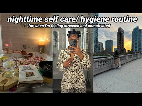 MY NIGHTTIME SELF CARE/ HYGIENE ROUTINE when I'm stressed out and unmotivated!!