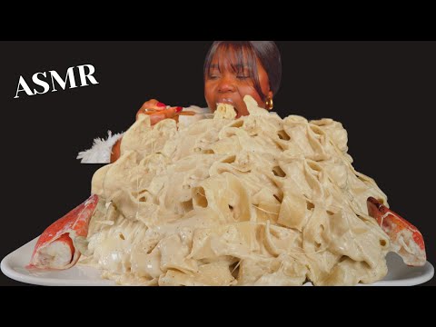 ASMR ALFREDO CREAMY CHEESY PASTA & LOBSTER MUKBANG (Talking) |Slurpy Sticky Eating Sounds Vikky ASMR