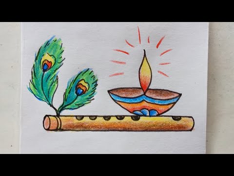 Diwali Drawing easy / How to draw diwali/Diwali Festival drawing with colour.