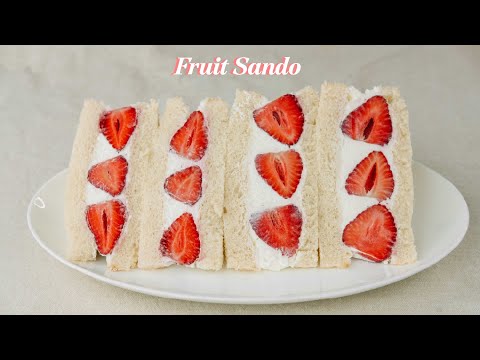 [SUB] Strawberry Cream Sandwich | Japanese Fruit Sandwich Recipe | 딸기 샌드위치 | フルーツサンドの作り方 (レシピ)