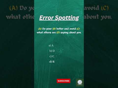 Error Spotting Asked In SSC exams| Sentence improvement #ssc #english #leanenglish #learn #language