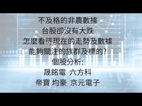 9月9日:上週的非農表現不佳，台股卻收長下引線，怎麼看接下來的走勢? #台股分析 #輝達 #AI #台積電 #非農就業數據 #汽車 #六方科 #帝寶 #均豪 #晟銘電 #美國總統大選 #降息 #聯準會