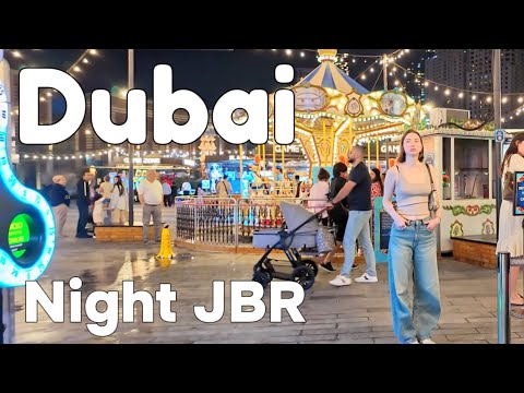 Dubai 🇦🇪 Night Jumeirah Beach Residents [4K] Walking Tour 2024