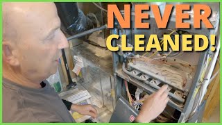 Cleaning a 5 Year Old Furnace That Has NEVER Been Cleaned (Using Homeowner Tools)