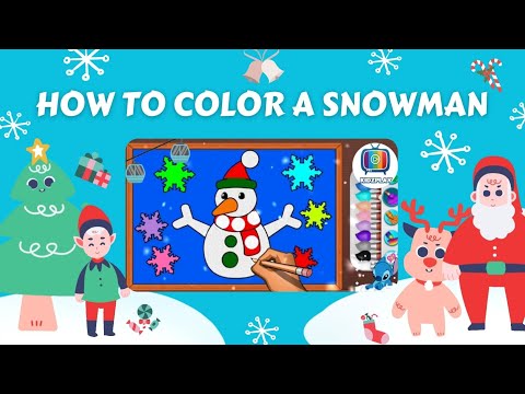 How to color a Snowman easy❄️☃️ || Coloring tutorial for kids🎨 || Kids coloring book📖🖌