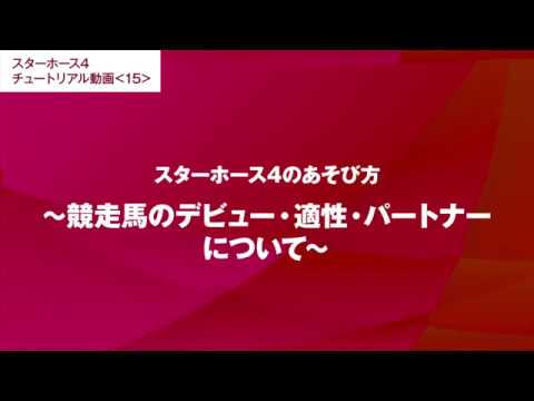 #15【スターホース4のあそび方】競走馬のデビュー・適性・パートナーについて