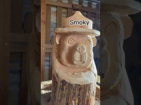 I Tried Wood Carving For The First Time smoky the Bear ￼￼