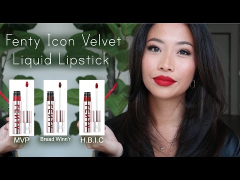 Fenty Icon Velvet Lipstick Review - (shade MVP, Bread winner & H.B.I.C)