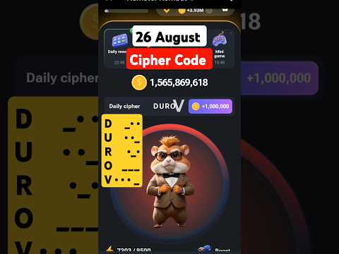 #26 August Cipher Code Hamster Kombat Today daily reward Delhi cyber code Daily Combo