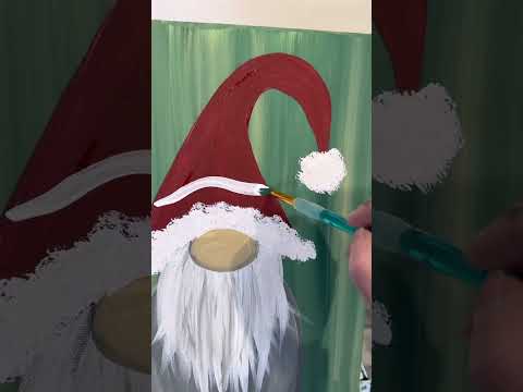 Christmas gnome painting idea for beginners! 🎨🎄#easypainting #gnomes #christmascrafts #painting