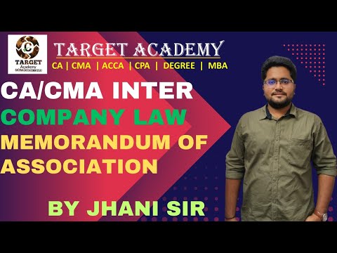 MEMORANDUM OF ASSOCIATION CLASS #cma #ca #cmainter #cainter #exams #education #icmai #icai #law