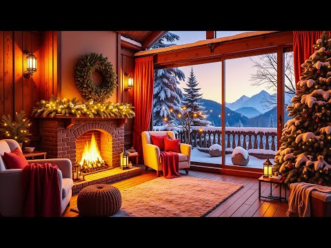 Winter Jazz Bliss: Cozy Fireplace and Relaxing Jazz Music ❄️Charming Winter Porch ❄ Soft Jazz