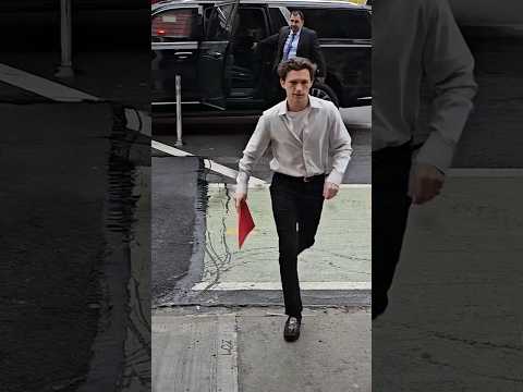 #TomHolland arrives with a Script at The Crosby Bar