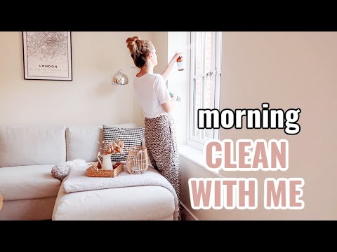 MORNING CLEAN WITH ME | Minimalist clean with me | Simplified home cleaning motivation UK 2023 AD