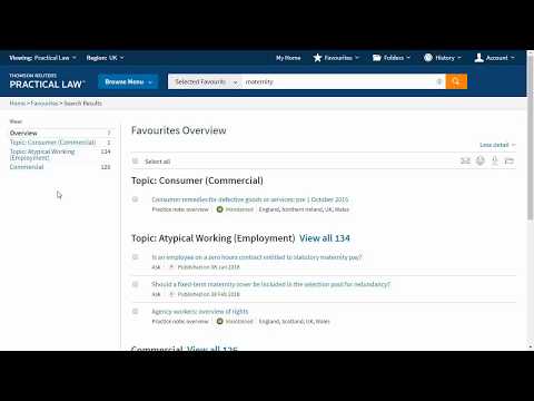 Practical Law – Saving Favourites & changing your Home page