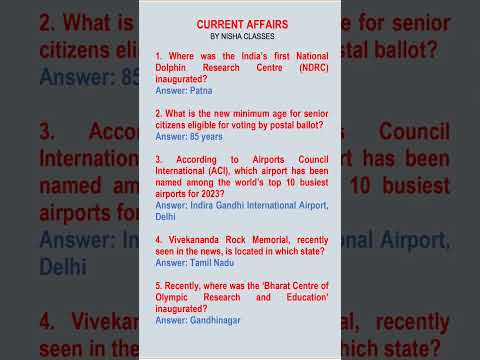 Current Affairs Update Must Know Questions for Competitive Exams! #trending #shorts #viralshorts