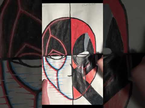 One Drawing Four Parts Part 4 X-ray Effect Deadpool #deadpool #deadpoolvswolverine #marvel #shorts