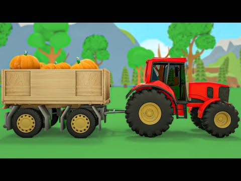 Old MacDonald - A tractor and pumpkin picking and a farm vehicle - Baby Nursery Rhymes & Kids Songs