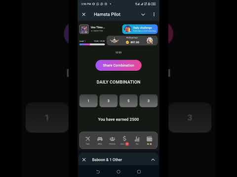 Hamsta pilotCode 1353 2500 coins12/08/2024 links in comments section