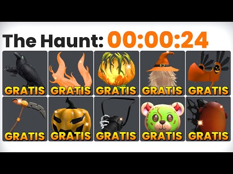 🧡 COMO PEGAR 8 ITEM GRÁTIS LARANJA DE HALLOWEEN DO ROBLOX 🧡 (The Haunt)