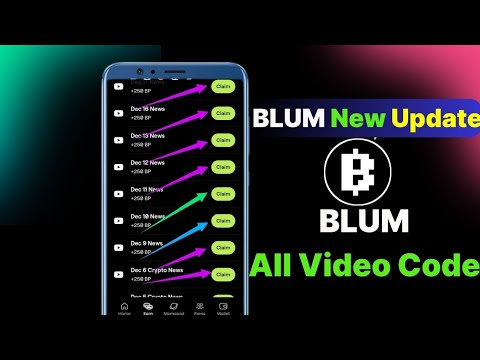 Blum all task completed | Blum new Update today | Dec news code | Blum video code #blumvideocode