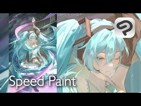 【Speed Paint】初音ミクの厚塗りイラストメイキング