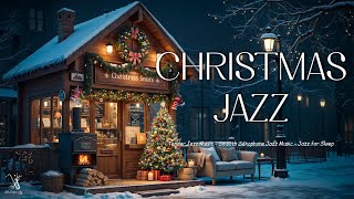 Christmas Saxophone Jazz 🎄 Relaxing Jazz Instrumental music & Crackling Fireplace for Stress Relief