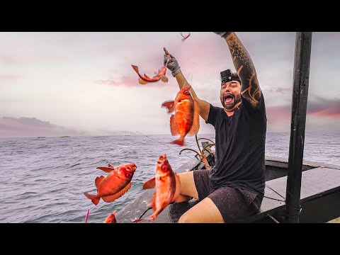 PESCAMOS em UMA PEQUENA ILHA no MEIO do MAR - Pesquei um Cardume Imenso